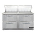 Continental D60N24M-FB-D 60" Designer Line Sandwich/Salad Prep Table w/ Refrigerated Base, 115v-cityfoodequipment.com