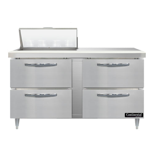 Continental D60N8-D 60" Designer Line Sandwich/Salad Prep Table w/ Refrigerated Base, 115v-cityfoodequipment.com
