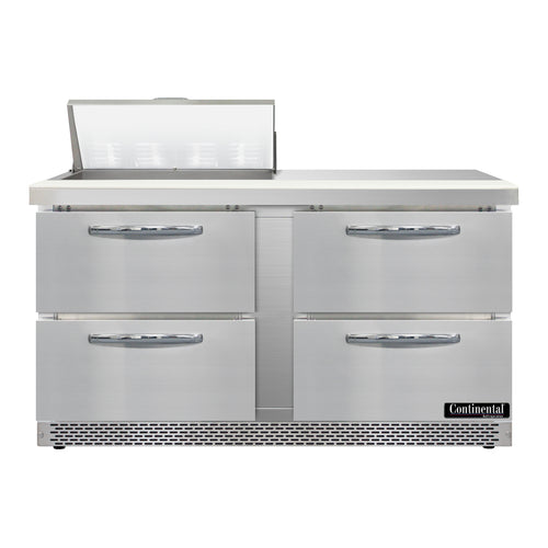 Continental D60N8-FB-D 60" Designer Line Sandwich/Salad Prep Table w/ Refrigerated Base, 115v-cityfoodequipment.com