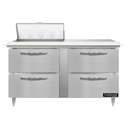 Continental D60N8C-D 60" Designer Line Sandwich/Salad Prep Table w/ Refrigerated Base, 115v-cityfoodequipment.com