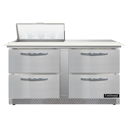 Continental D60N8C-FB-D 60" Designer Line Sandwich/Salad Prep Table w/ Refrigerated Base, 115v-cityfoodequipment.com
