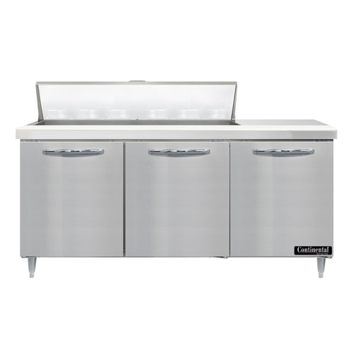 Continental D72N12 72" Designer Line Sandwich/Salad Prep Table w/ Refrigerated Base, 115v-cityfoodequipment.com