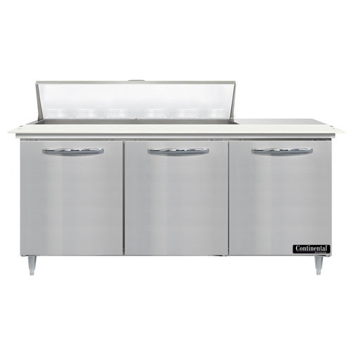 Continental D72N12C 72" Designer Line Sandwich/Salad Prep Table w/ Refrigerated Base, 115v-cityfoodequipment.com