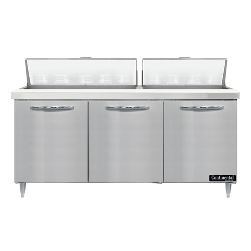 Continental D72N18 72" Designer Line Sandwich/Salad Prep Table w/ Refrigerated Base, 115v-cityfoodequipment.com