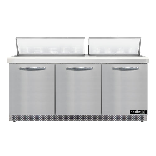 Continental D72N18-FB 72" Designer Line Sandwich/Salad Prep Table w/ Refrigerated Base, 115v-cityfoodequipment.com