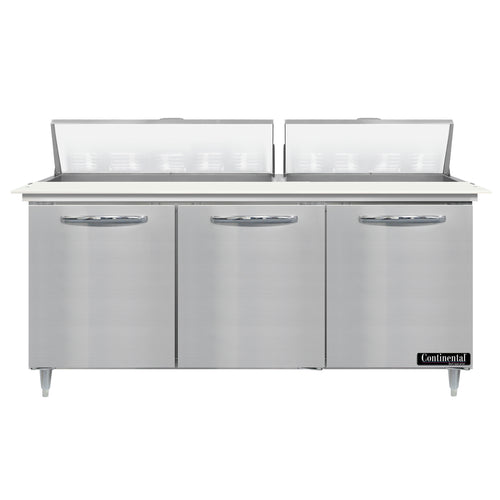 Continental D72N18C 72" Designer Line Sandwich/Salad Prep Table w/ Refrigerated Base, 115v-cityfoodequipment.com