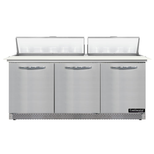 Continental D72N18C-FB 72" Designer Line Sandwich/Salad Prep Table w/ Refrigerated Base, 115v-cityfoodequipment.com