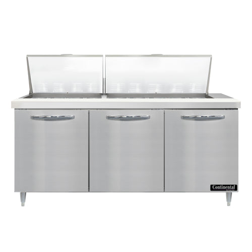 Continental D72N27M 72" Designer Line Sandwich/Salad Prep Table w/ Refrigerated Base, 115v-cityfoodequipment.com