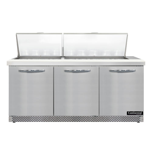 Continental D72N27M-FB 72" Designer Line Sandwich/Salad Prep Table w/ Refrigerated Base, 115v-cityfoodequipment.com
