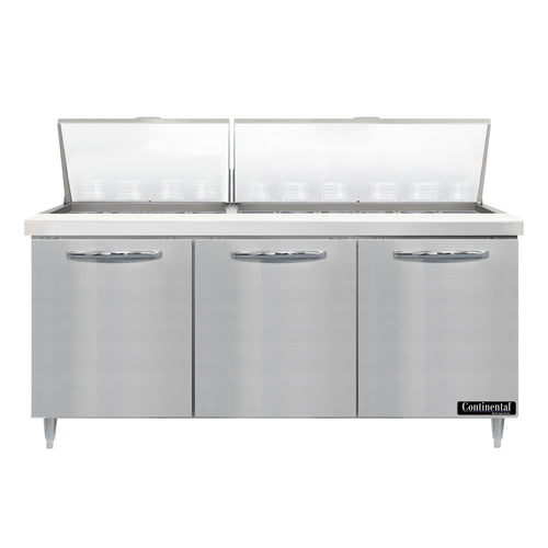 Continental D72N30M 72" Designer Line Sandwich/Salad Prep Table w/ Refrigerated Base, 115v-cityfoodequipment.com