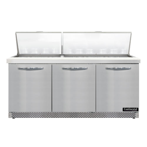 Continental D72N30M-FB 72" Designer Line Sandwich/Salad Prep Table w/ Refrigerated Base, 115v-cityfoodequipment.com