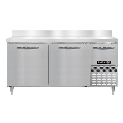 Continental DFA68NSSBS 68" W Worktop Freezer w/ (2) Sections & (2) Doors, 115v-cityfoodequipment.com