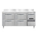 Continental DFA68NSSBSD 68" W Worktop Freezer w/ (2) Sections, (1) Door, (2) Drawers, 115v-cityfoodequipment.com