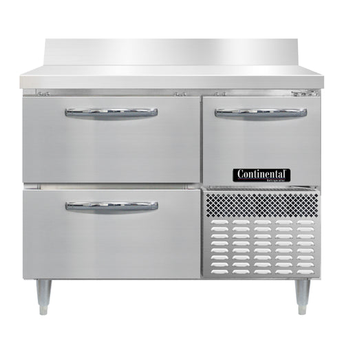 Continental DRA43NSSBS-D 43" Worktop Refrigerator w/ (2) Sections, 115v-cityfoodequipment.com