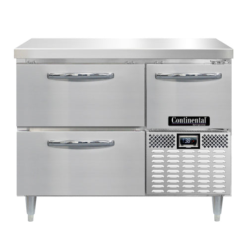 Continental DRA43NSS-F 43" Poultry & Fish File Worktop Refrigerator W/ (2) Drawers & (1) Door, 115v-cityfoodequipment.com