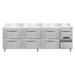 Continental DRA93NSSBS-D 93" Worktop Refrigerator w/ (4) Sections, 115v-cityfoodequipment.com
