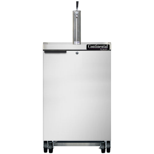Continental KC24NSS 24" Kegerator Beer Dispenser W/ (1) Keg Capacity - (1) Column, Stainless, 115v-cityfoodequipment.com