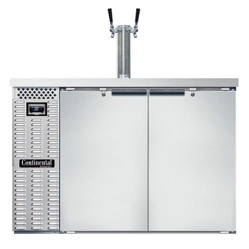 Continental KC50NSS 50" Kegerator Beer Dispenser W/ (2) Keg Capacity - (1) Column, Stainless, 115v-cityfoodequipment.com