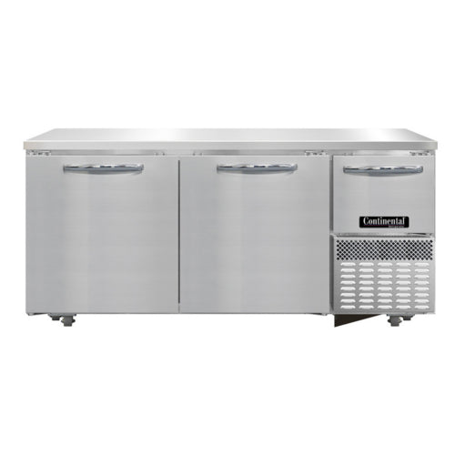 Continental FA68SN-U 68"W Undercounter Freezer w/ (3) Sections & (3) Doors, 115v-cityfoodequipment.com