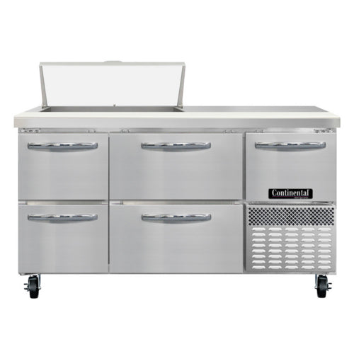 Continental RA60SN8-D 60" Sandwich/Salad Prep Table w/ Refrigerated Base, 115v-cityfoodequipment.com