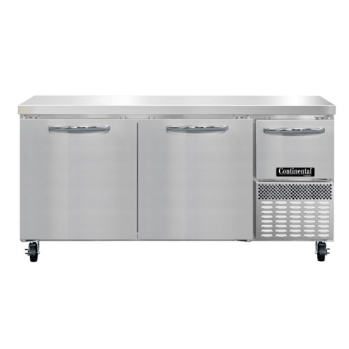 Continental FA68SN 68"W Worktop Freezer w/ (3) Sections & (3) Doors, 115v-cityfoodequipment.com