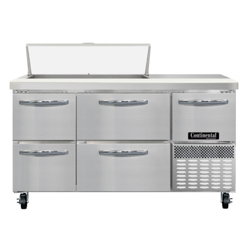 Continental RA60SN10-D 60" Sandwich/Salad Prep Table w/ Refrigerated Base, 115v-cityfoodequipment.com