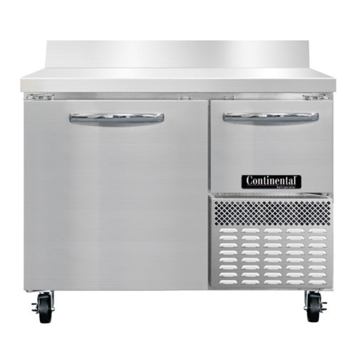 Continental RA43SNBS 43"W Worktop Refrigerator w/ (2) Sections & (2) Doors, 115v-cityfoodequipment.com