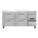 Continental FA68SN-D 68"W Worktop Freezer w/ (3) Sections, (1) Door, (4) Drawers, 115v-cityfoodequipment.com
