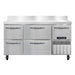 Continental RA60SNBS-D 60"W Worktop Refrigerator w/ (3) Sections, (1) Door, (4) Drawers, 115v-cityfoodequipment.com