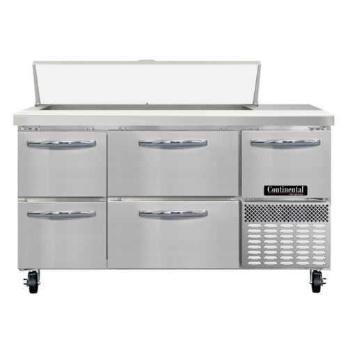 Continental RA60SN12-D 60" Sandwich/Salad Prep Table w/ Refrigerated Base, 115v-cityfoodequipment.com