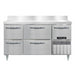 Continental DRA60NSSBS-D 60" Worktop Refrigerator w/ (3) Sections, 115v-cityfoodequipment.com