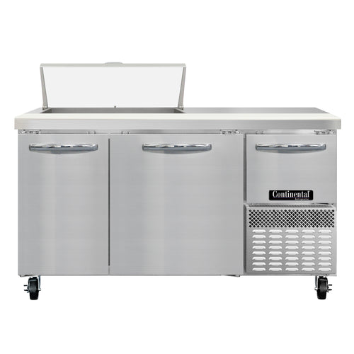 Continental RA60N8 60" Sandwich/Salad Prep Table w/ Refrigerated Base, 115v-cityfoodequipment.com