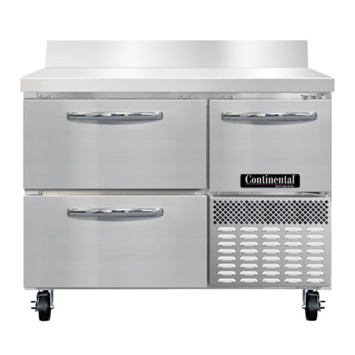 Continental RA43SNBS-D 43"W Worktop Refrigerator w/ (2) Sections, (1) Door, (2) Drawers, 115v-cityfoodequipment.com