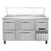 Continental PA60N-D 60" Pizza Prep Table w/ Refrigerated Base, 115v-cityfoodequipment.com