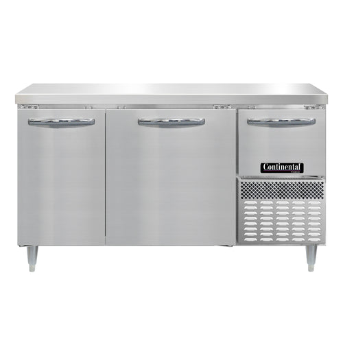 Continental DFA60NSS 60" W Worktop Freezer w/ (2) Sections & (2) Doors, 115v-cityfoodequipment.com