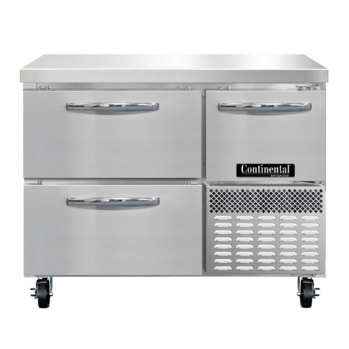 Continental RA43SN-D 43"W Worktop Refrigerator w/ (2) Sections, (1) Door, (2) Drawers, 115v-cityfoodequipment.com