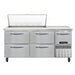 Continental RA68N18M-D 68" Pizza Prep Table w/ Refrigerated Base, 115v-cityfoodequipment.com