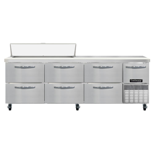 Continental RA93N12-D 93" Sandwich/Salad Prep Table w/ Refrigerated Base, 115v-cityfoodequipment.com