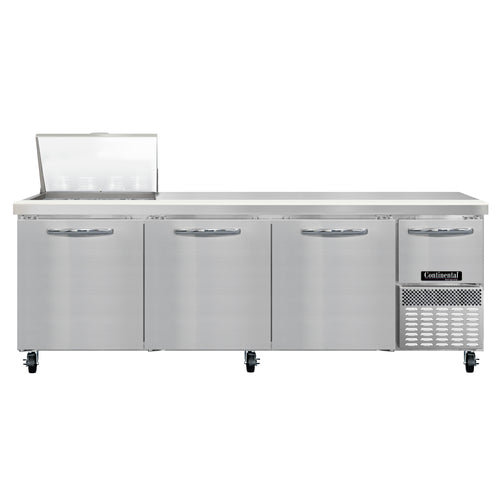 Continental RA93N12M 93" Pizza Prep Table w/ Refrigerated Base, 115v-cityfoodequipment.com