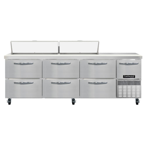 Continental RA93N18-D 93" Sandwich/Salad Prep Table w/ Refrigerated Base, 115v-cityfoodequipment.com