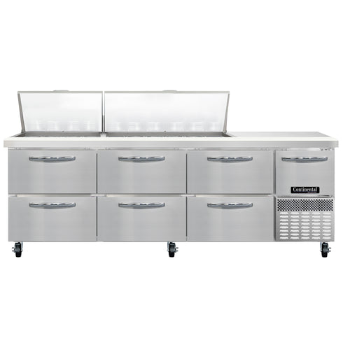 Continental RA93N30M-D 93" Sandwich/Salad Prep Table w/ Refrigerated Base, 115v-cityfoodequipment.com