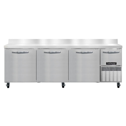 Continental RA93NBS 93" Worktop Refrigerator w/ (4) Sections, 115v-cityfoodequipment.com