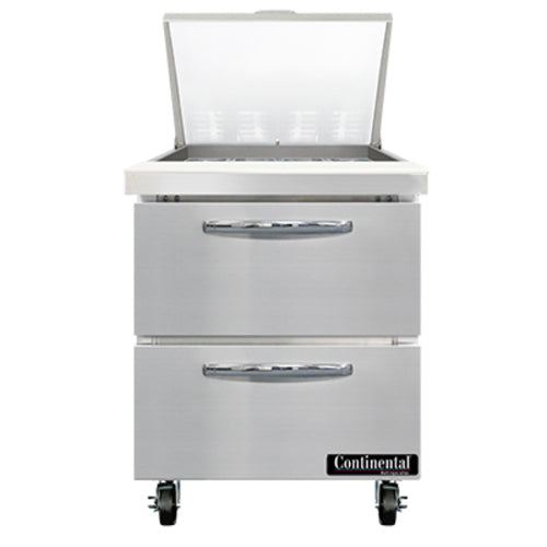 Continental SW27N12M-D 27" Sandwich/Salad Prep Table w/ Refrigerated Base, 115v-cityfoodequipment.com