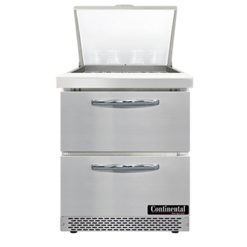 Continental SW27N12M-FB-D 27" Sandwich/Salad Prep Table w/ Refrigerated Base, 115v-cityfoodequipment.com