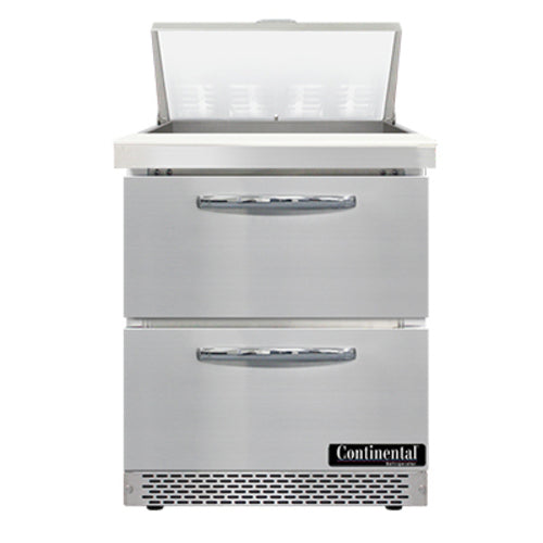 Continental SW27N8-FB-D 27" Sandwich/Salad Prep Table w/ Refrigerated Base, 115v-cityfoodequipment.com