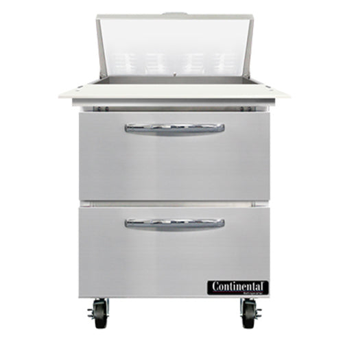 Continental SW27N8C-D 27" Sandwich/Salad Prep Table w/ Refrigerated Base, 115v-cityfoodequipment.com