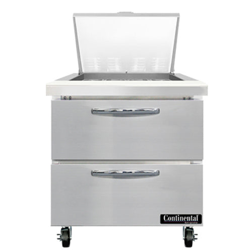 Continental SW32N12M-D 32" Sandwich/Salad Prep Table w/ Refrigerated Base, 115v-cityfoodequipment.com