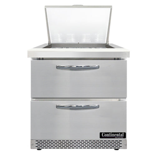 Continental SW32N12M-FB-D 32" Sandwich/Salad Prep Table w/ Refrigerated Base, 115v-cityfoodequipment.com