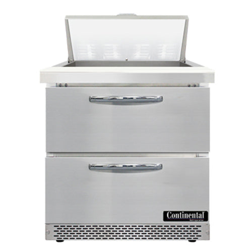 Continental SW32N8-FB-D 32" Sandwich/Salad Prep Table w/ Refrigerated Base, 115v-cityfoodequipment.com