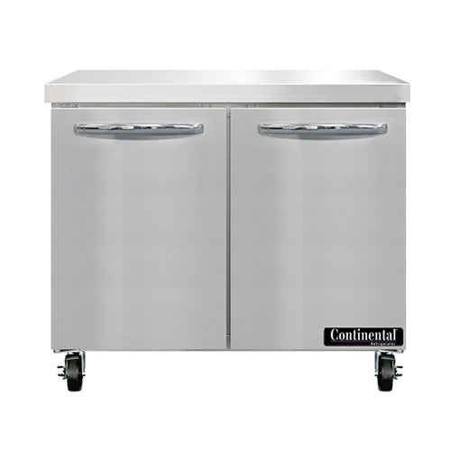 Continental SW36N 36" Worktop Refrigerator w/ (2) Sections, 115v-cityfoodequipment.com